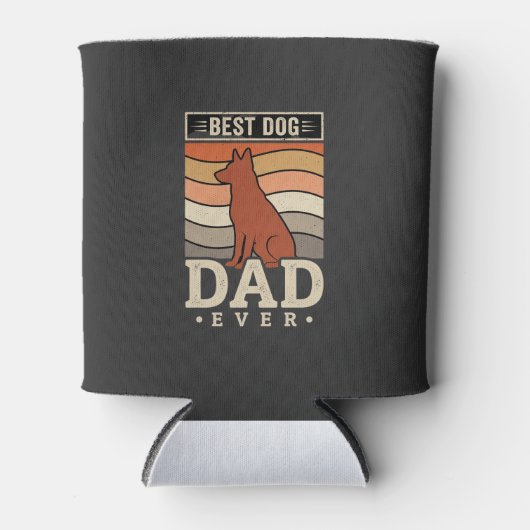 Beste hond papa ooit Retro silhouet Blikjeskoeler (Voorkant)