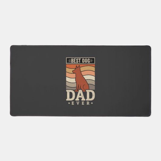 Beste hond papa ooit Retro silhouet Bureaumat (Voorkant)