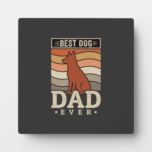 Beste hond papa ooit Retro silhouet Fotoplaat (Voorkant)