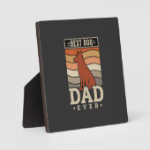 Beste hond papa ooit Retro silhouet Fotoplaat (Voorkant)
