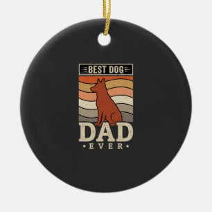 Beste hond papa ooit Retro silhouet Keramisch Ornament