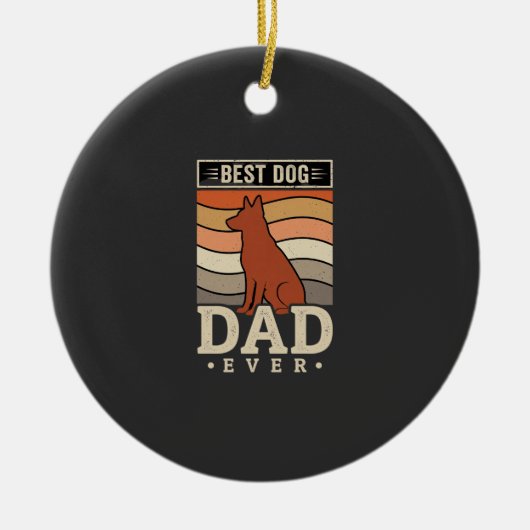 Beste hond papa ooit Retro silhouet Keramisch Ornament (Voorkant)
