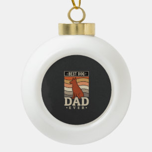 Beste hond papa ooit Retro silhouet Keramische Bal Ornament