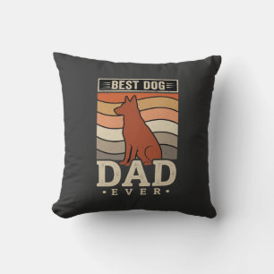 Beste hond papa ooit Retro silhouet Kussen