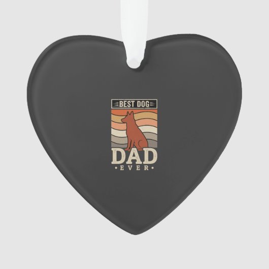 Beste hond papa ooit Retro silhouet Ornament (voorkant)