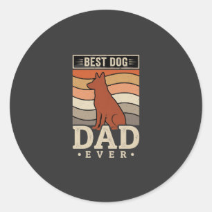 Beste hond papa ooit Retro silhouet Ronde Sticker