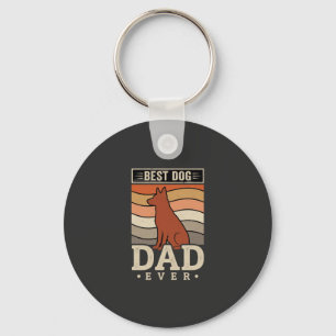 Beste hond papa ooit retro silhouet sleutelhanger