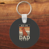 Beste hond papa ooit retro silhouet sleutelhanger (Voorkant)