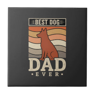 Beste hond papa ooit Retro silhouet Tegeltje