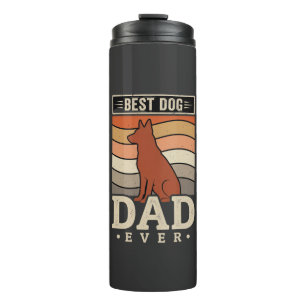 Beste hond papa ooit Retro silhouet Thermosbeker