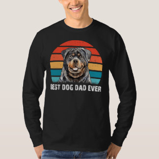 Beste Hond Papa Ooit Schattig Rottweiler Retro T-shirt