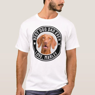 Beste Hond Papa Ooit T-Shirt Custom Pet Foto & Naa