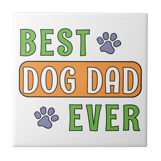 Beste hond papa ooit tegeltje (Voorkant)