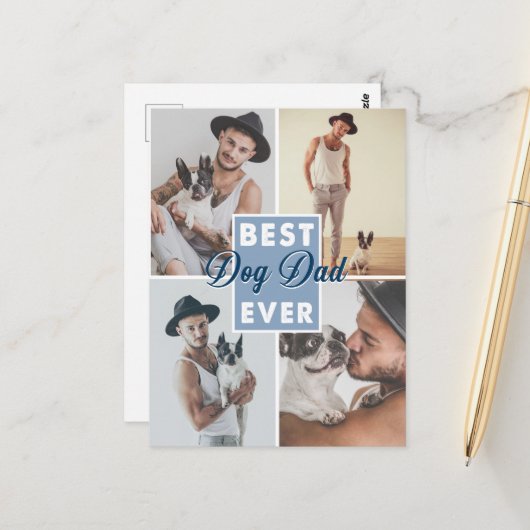 Beste hond papa ooit Vaderdag Beste hond ooit Briefkaart (Voorkant / Achterkant in situ)