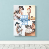 Beste hond papa ooit Vaderdag Beste hond ooit Canvas Afdruk (Insitu (Houten vloer))