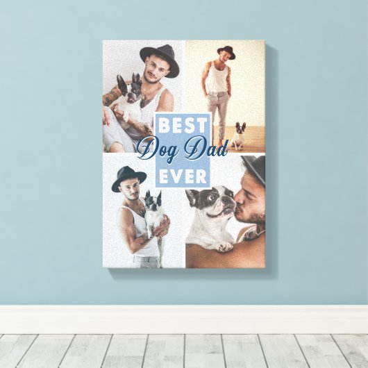 Beste hond papa ooit Vaderdag Beste hond ooit Canvas Afdruk (Insitu (Houten vloer))