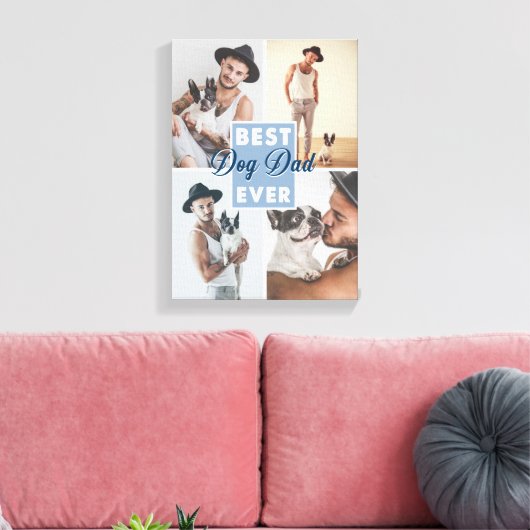 Beste hond papa ooit Vaderdag Beste hond ooit Canvas Afdruk (Insitu (Woonkamer))