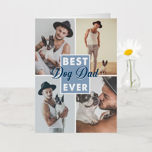 Beste hond papa ooit Vaderdag Beste hond ooit Folie Wenskaart (Kleine Bloem)
