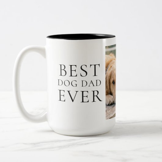 Beste hond papa ooit Vaderdag foto mok (Links)