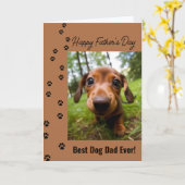 Beste hond papa ooit Vaderdag hond foto Kaart (Gele Bloem)