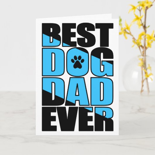 Beste hond papa ooit Vaderdag kaart (Gele Bloem)