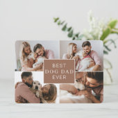 Beste hond papa ooit Vaderdag platte fotocollage Kaart (Staand voorkant)