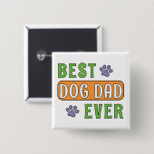 Beste hond papa ooit vierkante button 5,1 cm (Voorkant /achterkant)