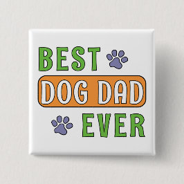 Beste hond papa ooit vierkante button 5,1 cm