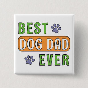 Beste hond papa ooit vierkante button 5,1 cm