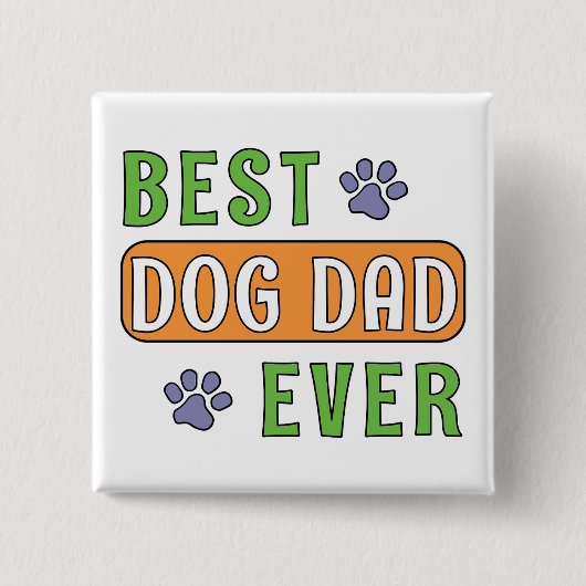 Beste hond papa ooit vierkante button 5,1 cm (Voorkant)