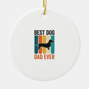 Beste hond papa ooit vintage dachshund shirt ontwe keramisch ornament