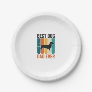 Beste hond papa ooit vintage dachshund shirt ontwe papieren bordje