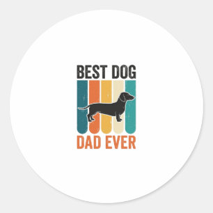 Beste hond papa ooit vintage dachshund shirt ontwe ronde sticker