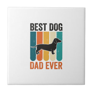 Beste hond papa ooit vintage dachshund shirt ontwe tegeltje
