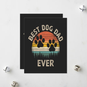 Beste hond papa ooit vintage feestdagenkaart