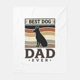 Beste hond papa ooit vintage hondenliefhebber ontw fleece deken