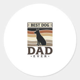 Beste hond papa ooit vintage hondenliefhebber ontw ronde sticker