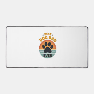 Beste hond papa ooit vintage retro poot zonsonderg bureaumat