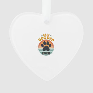 Beste hond papa ooit vintage retro poot zonsonderg ornament