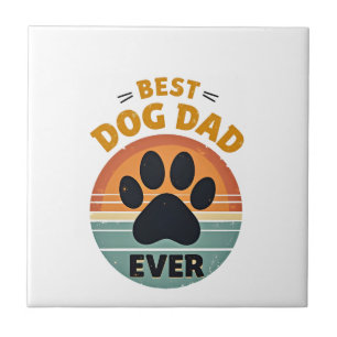 Beste hond papa ooit vintage retro poot zonsonderg tegeltje