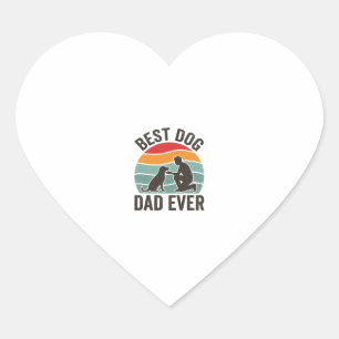 Beste hond papa ooit vintage zonsondergang hond li hart sticker