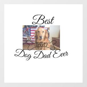 Beste hond papa ooit voeg huisdier naam foto bot g raamsticker