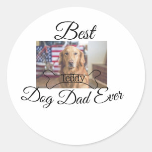 Beste hond papa ooit voeg huisdier naam foto bot g ronde sticker