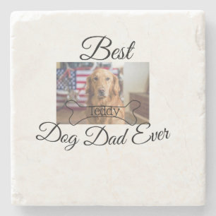 Beste hond papa ooit voeg huisdier naam foto bot g stenen onderzetter