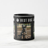 Beste hond papa ooit Zwart Wit 3 foto Mok (Midden)