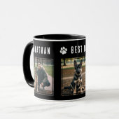Beste hond papa ooit Zwart Wit 3 foto Mok (Voorkant links)