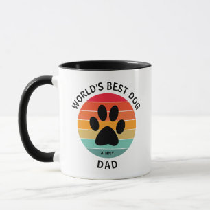 Beste Hond Papa Pootafdruk Retro Zonsondergang Maa Mok