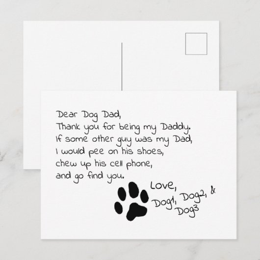 Beste hond papa  postkaart (Voorkant / Achterkant)