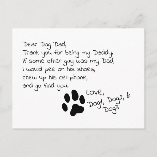 Beste hond papa  postkaart (Voorkant)