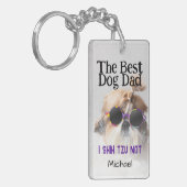 Beste hond papa Shih Tzu Niet Vaders Dag Aangepast Sleutelhanger (Voorkant Links)